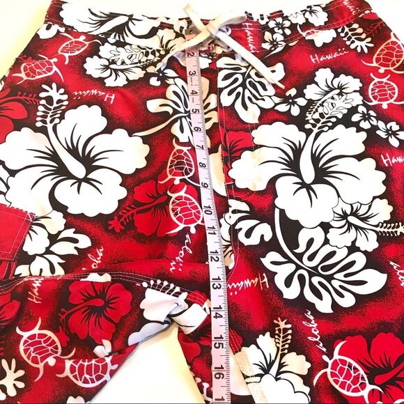 Hawaii Aloha Sea Turtle Tropical Board Shorts Sz 36 - Picture 12 of 13